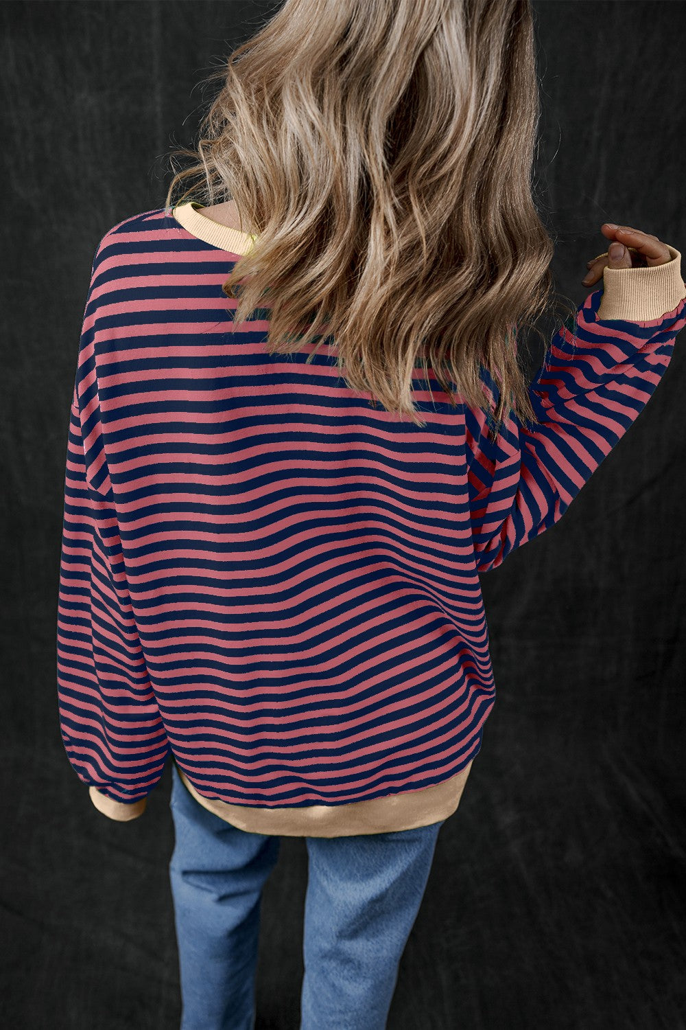 Pumpkin Striped Long Sleeve Sweatshirt ship 2 weeks