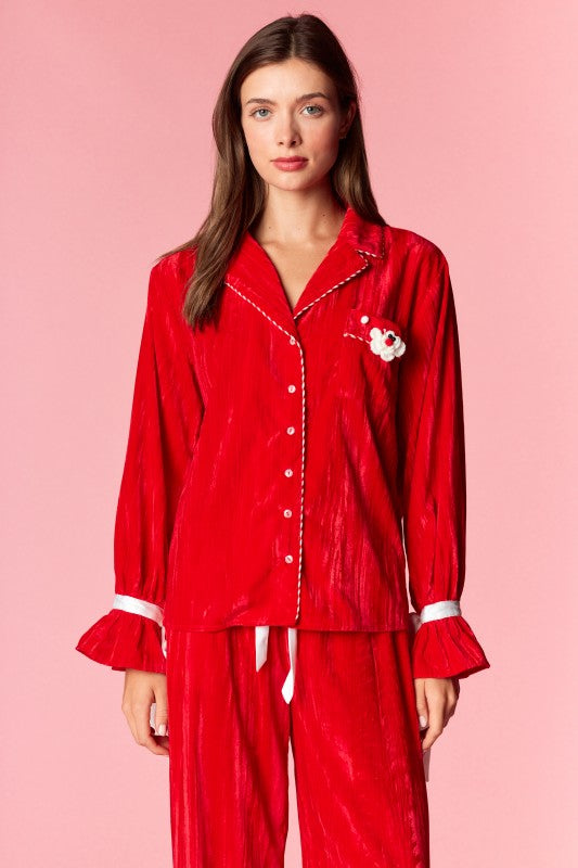RED MINI SANTA LONG PJ SET (PREORDER)