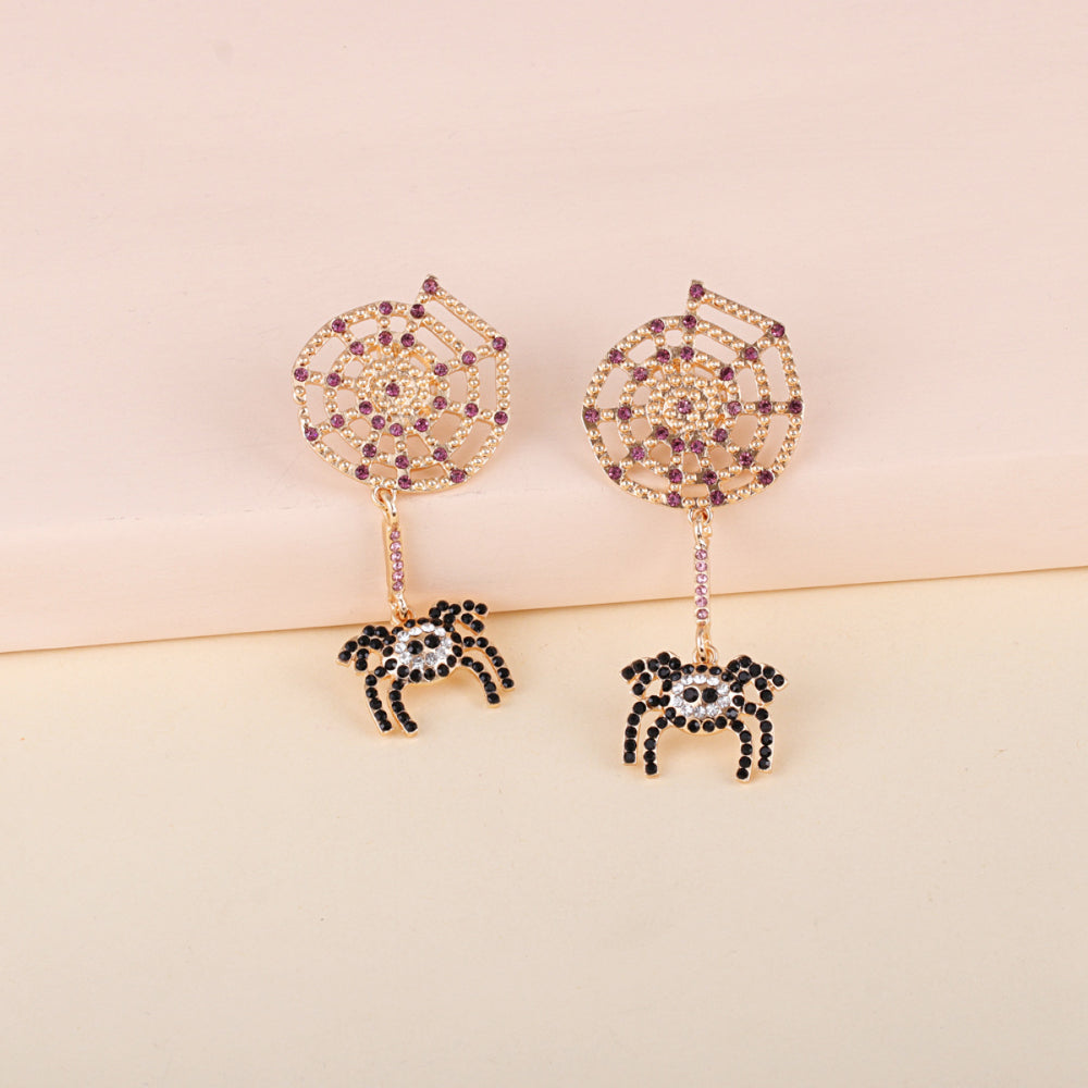 Spider Rhinestone Alloy Earrings (ships in 2 weeks)