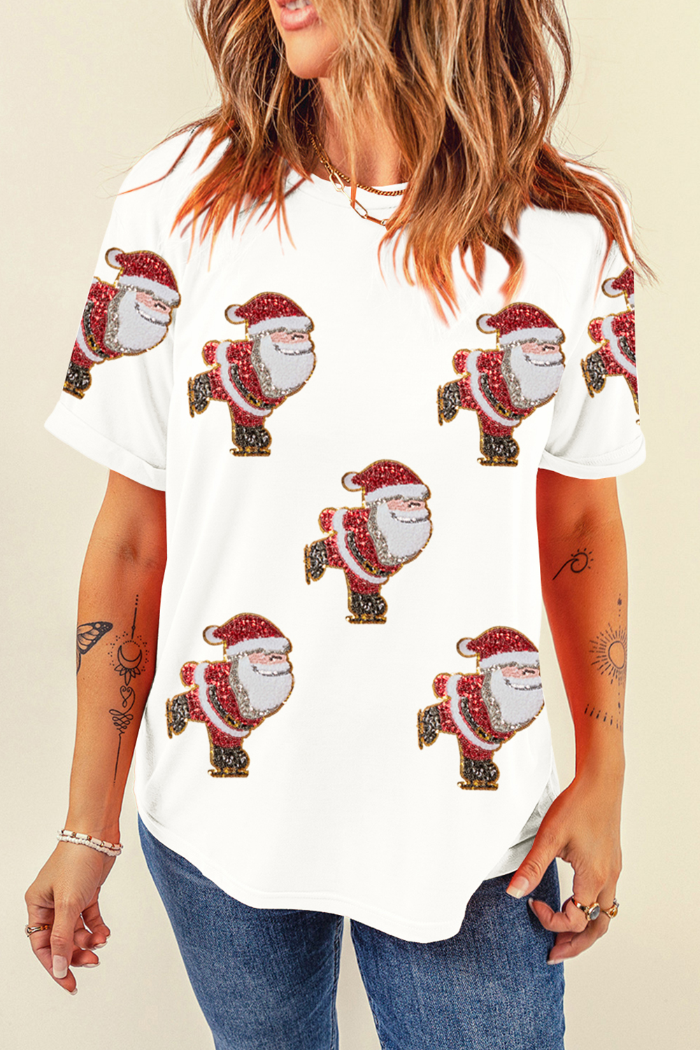 Ice Skating Santa T-shirt (ships 2-3 weeks)