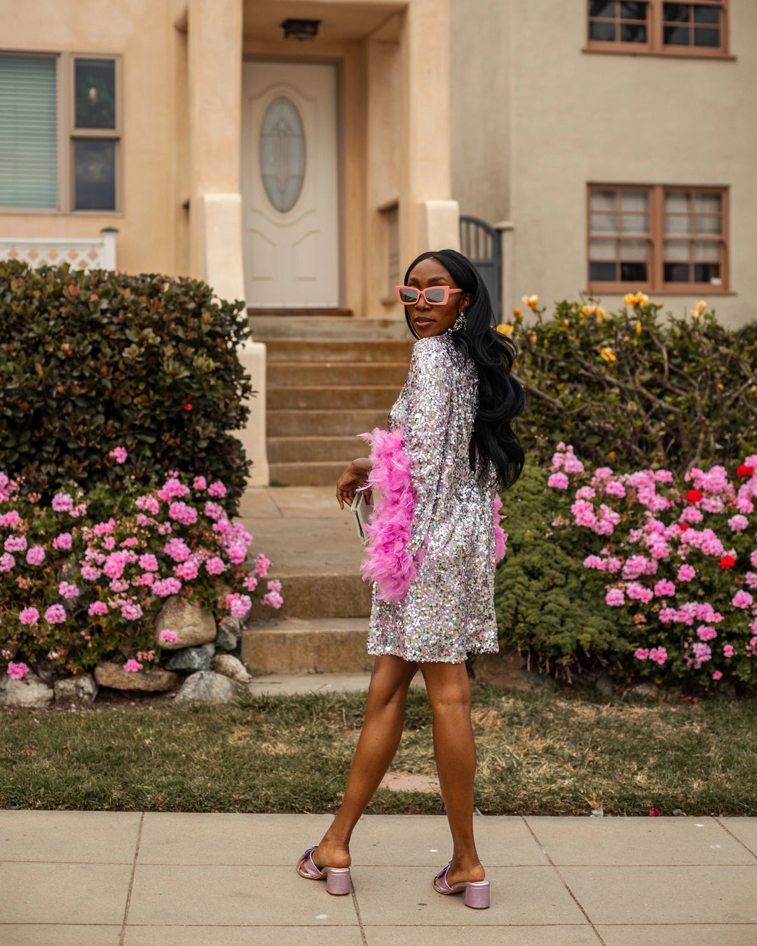 confetti formal dresses CONFETTI FEATHER DRESS (ships 1 week) S