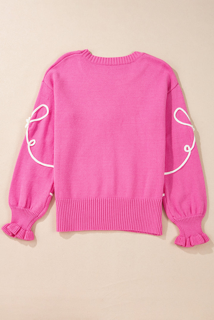 Hot Pink Girly Bow Sweater  (ships 1-2 weeks)