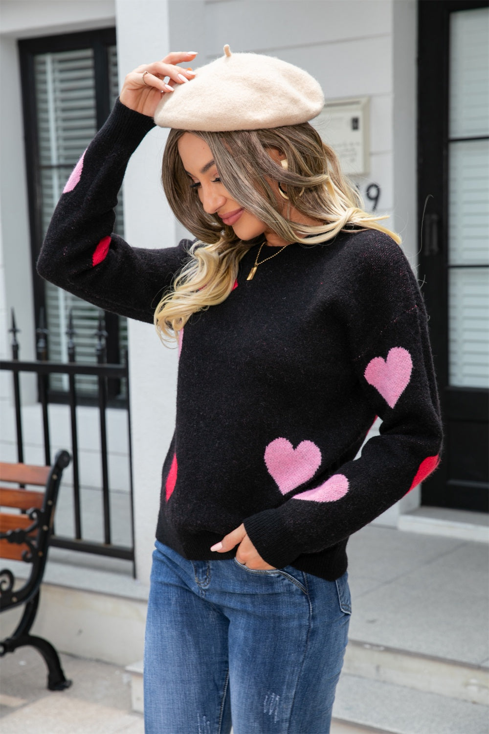 Falling for you heart sweater ships 1-2 weeks