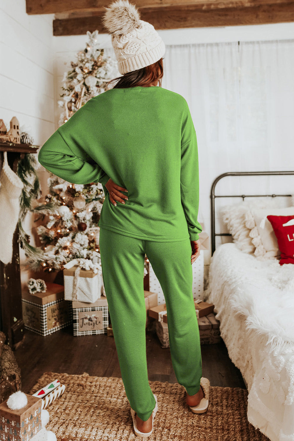 Green Christmas Candy Cane Graphic Lounge Set (ships 2-3 weeks)