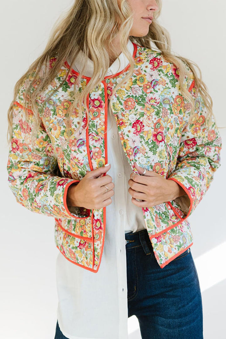 Floral Button Up Long Sleeve Winter Coat (ships 1-2 weeks)