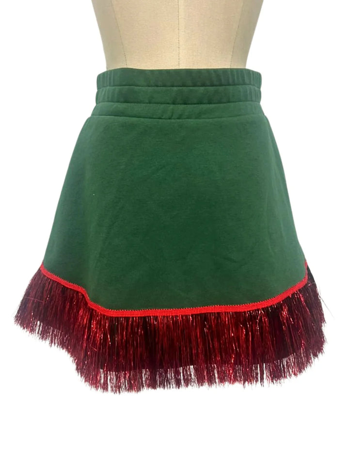 BRIANNA CANNON GREEN TINSEL SKORT (PREORDER)