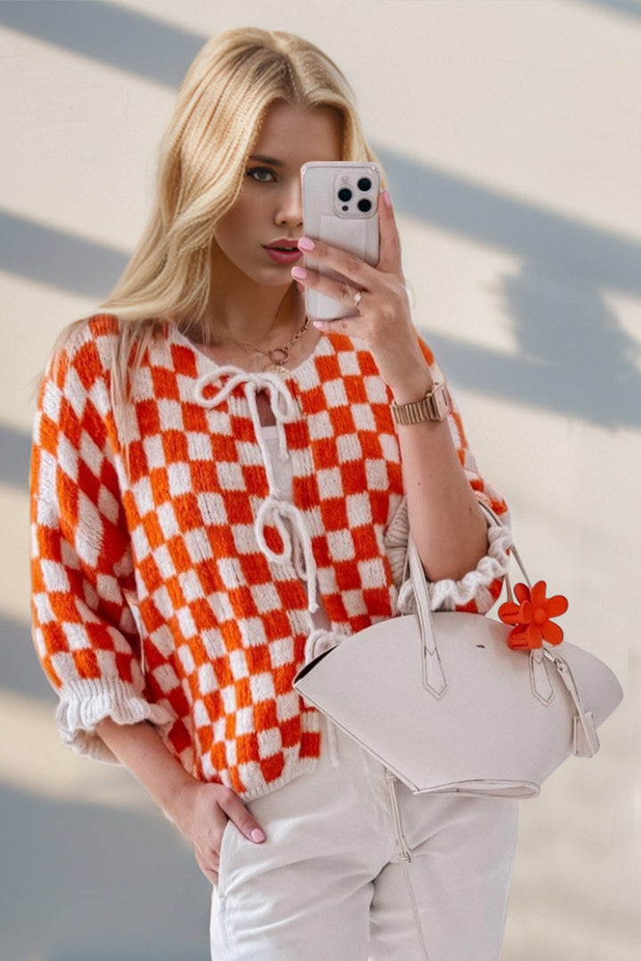 Checkered Girly Cardigan (ships 1 week)