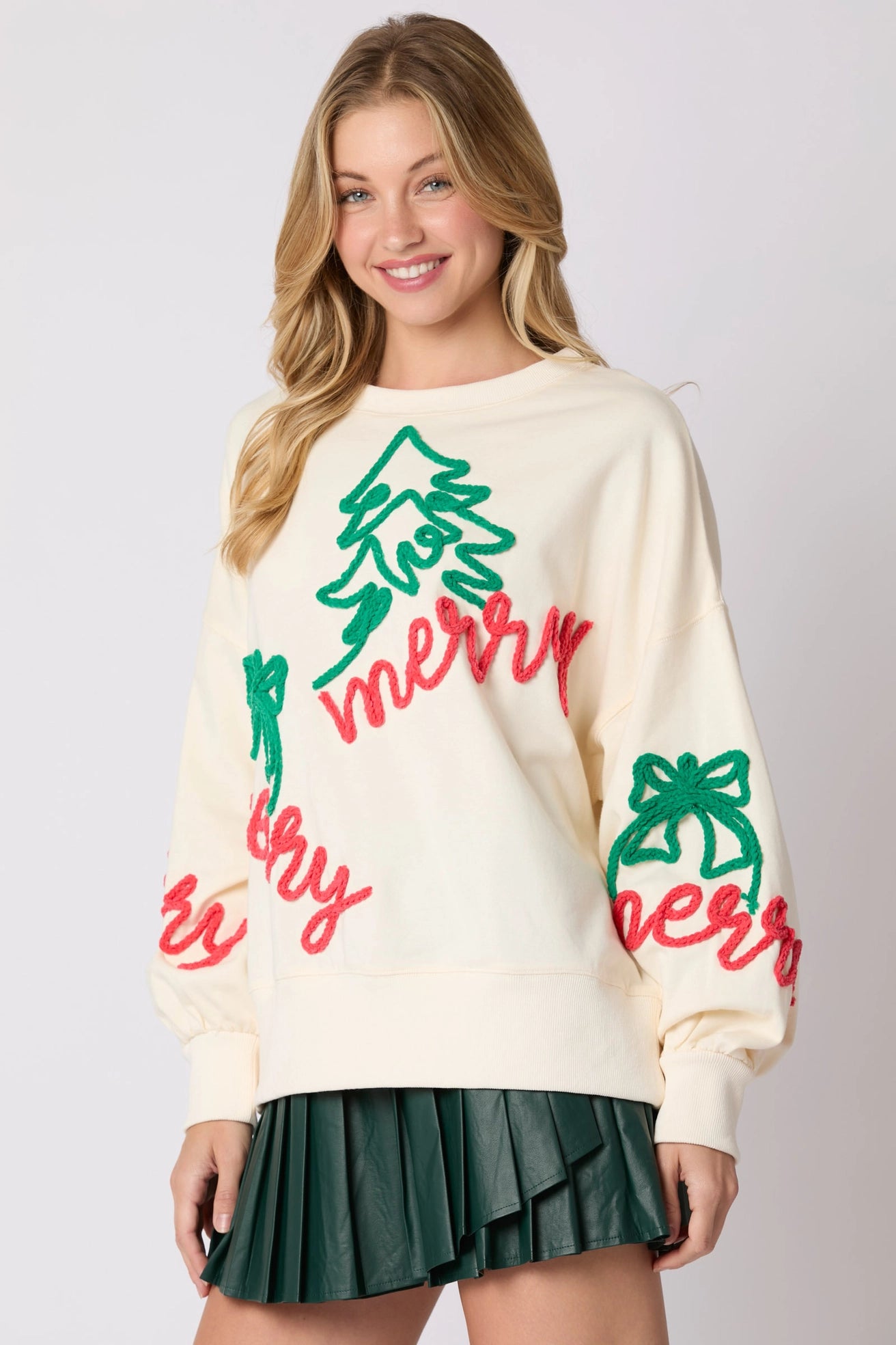 Merry Christmas Tree Lurex Pullover (ships 1-2 weeks)