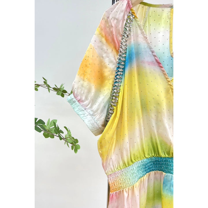 Rainbow Rhinestone Romper RTS