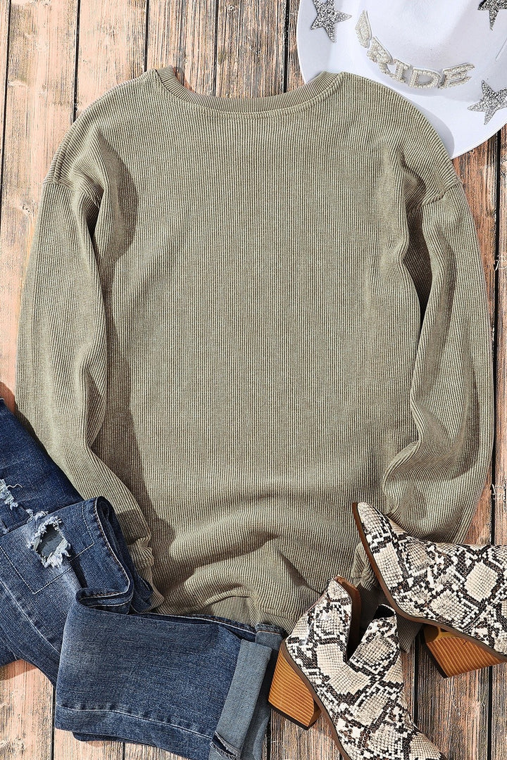 Sequin Round Neck Dropped Shoulder Sweatshirt (ships 1-2 weeks)