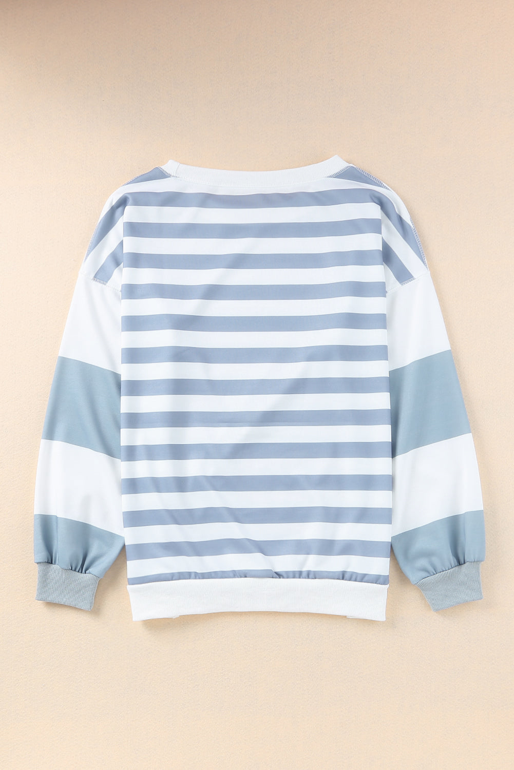 Stripe Sequined Rugby Graphic Round Neck Sweatshirt (ships 2 weeks)