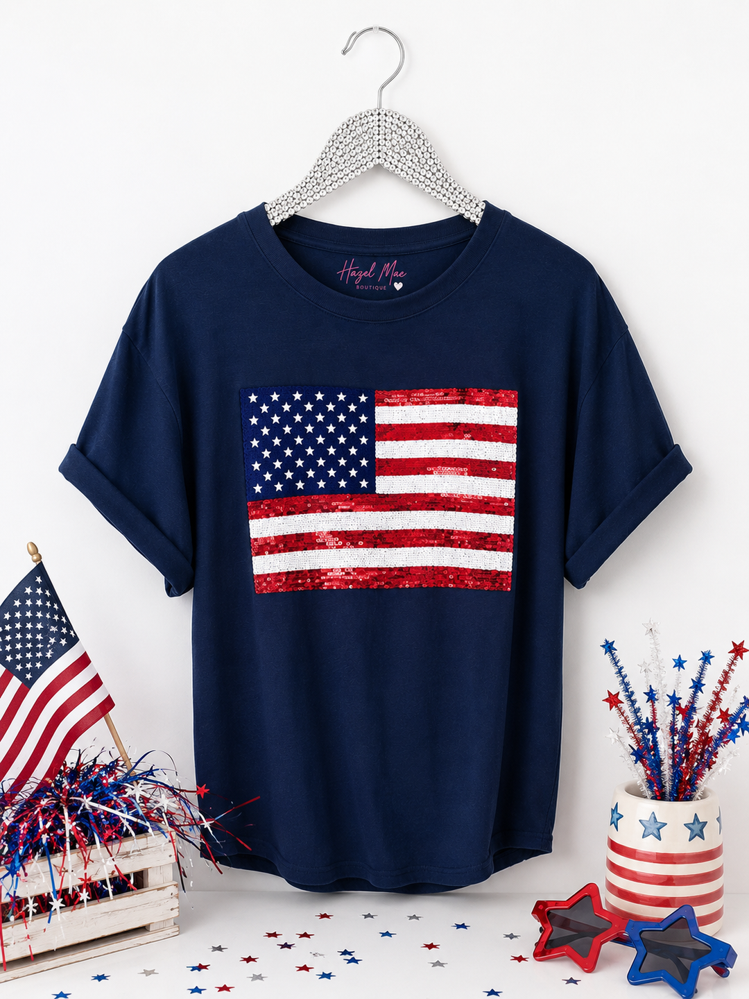 NAVY FLAG TSHIRT (FINAL SALE) RTS