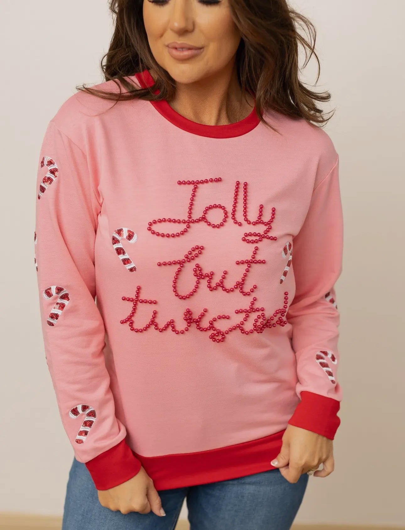 Jolly but twisted pink top (ships 2-3 weeks)