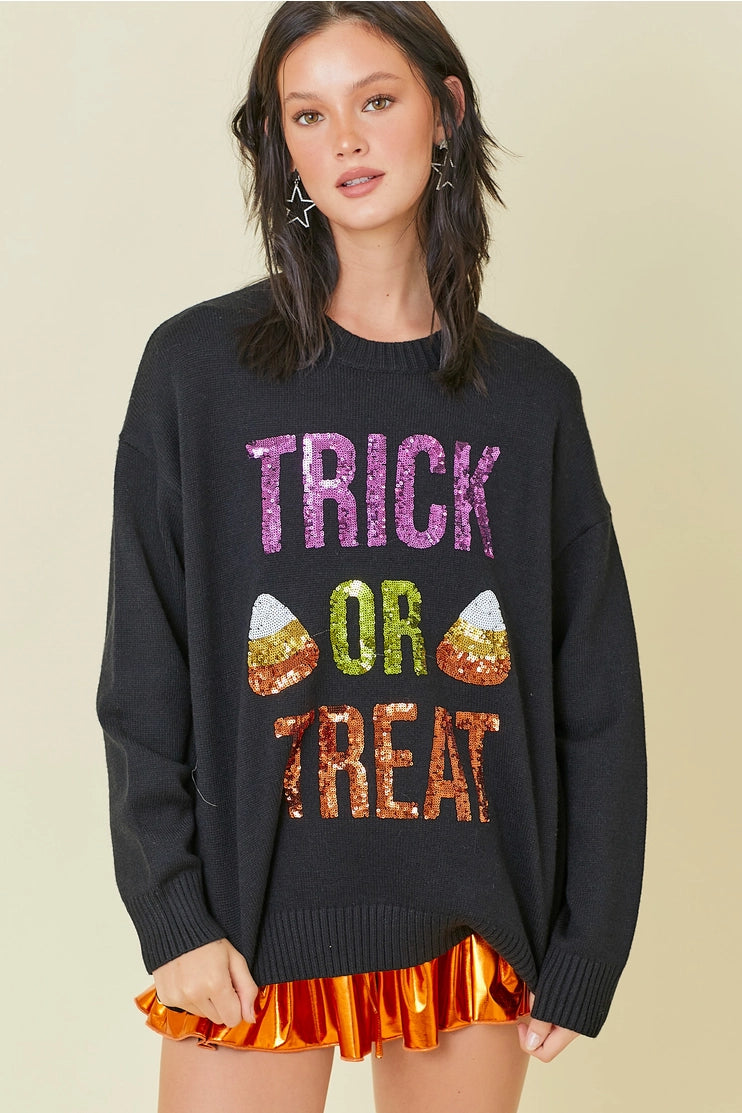 Trick Or Treat Sequin Top (preorder)