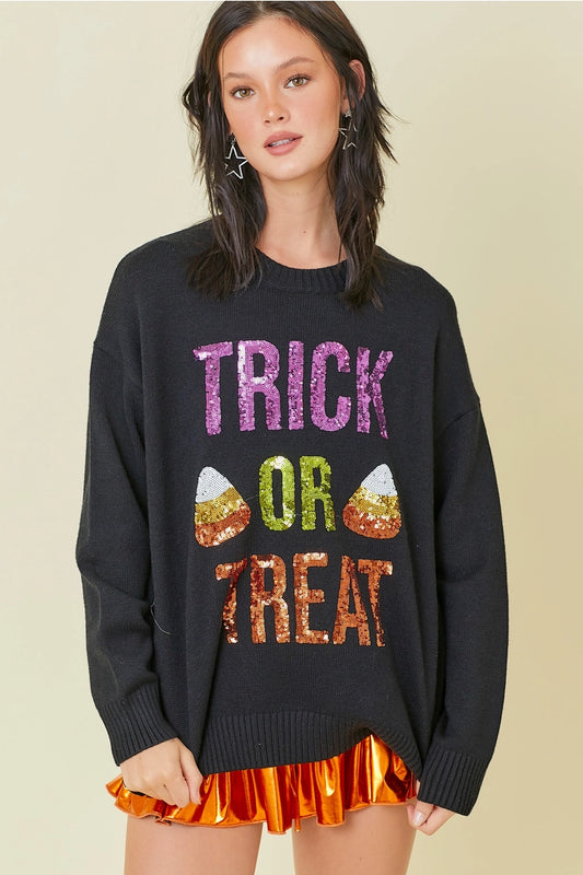 Trick Or Treat Sequin Top (preorder)