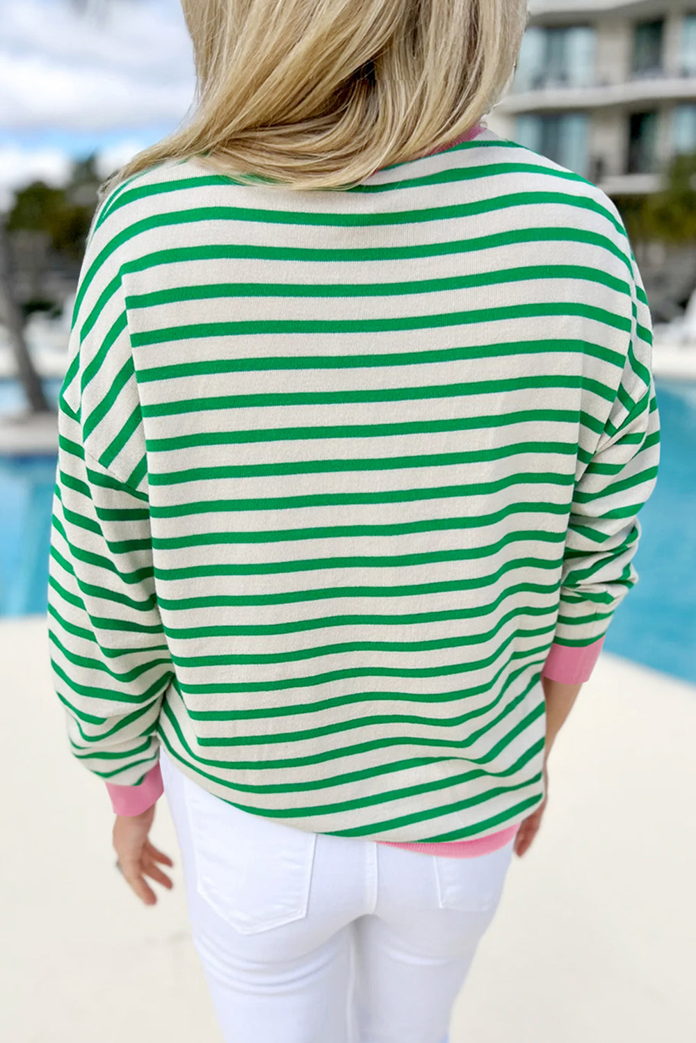 Striped Lucky Clover Long Sleeve Sweatshirt  (ships 2-3 weeks)