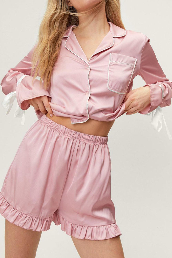 Girly Bow Pajama Set (ships 1-2 weeks)