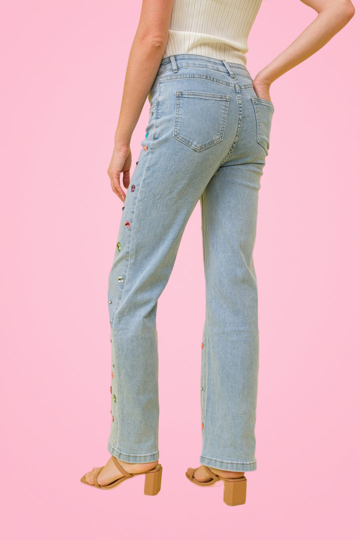 RAINBOW Jeweled Jeans Ships RTS
