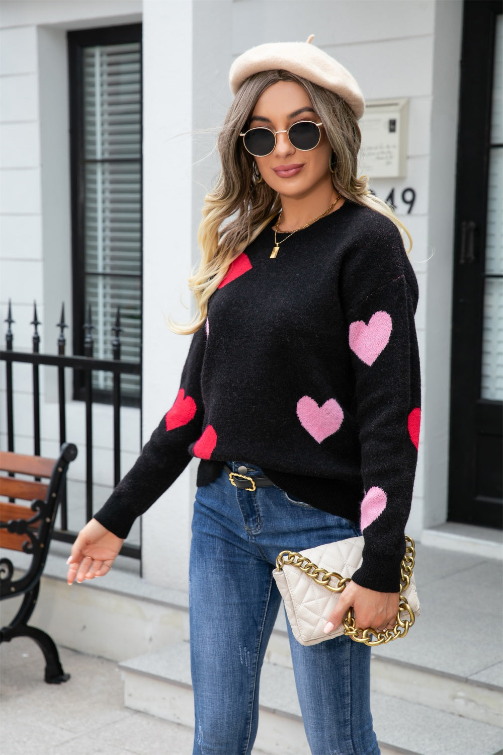 Falling for you heart sweater ships 1-2 weeks