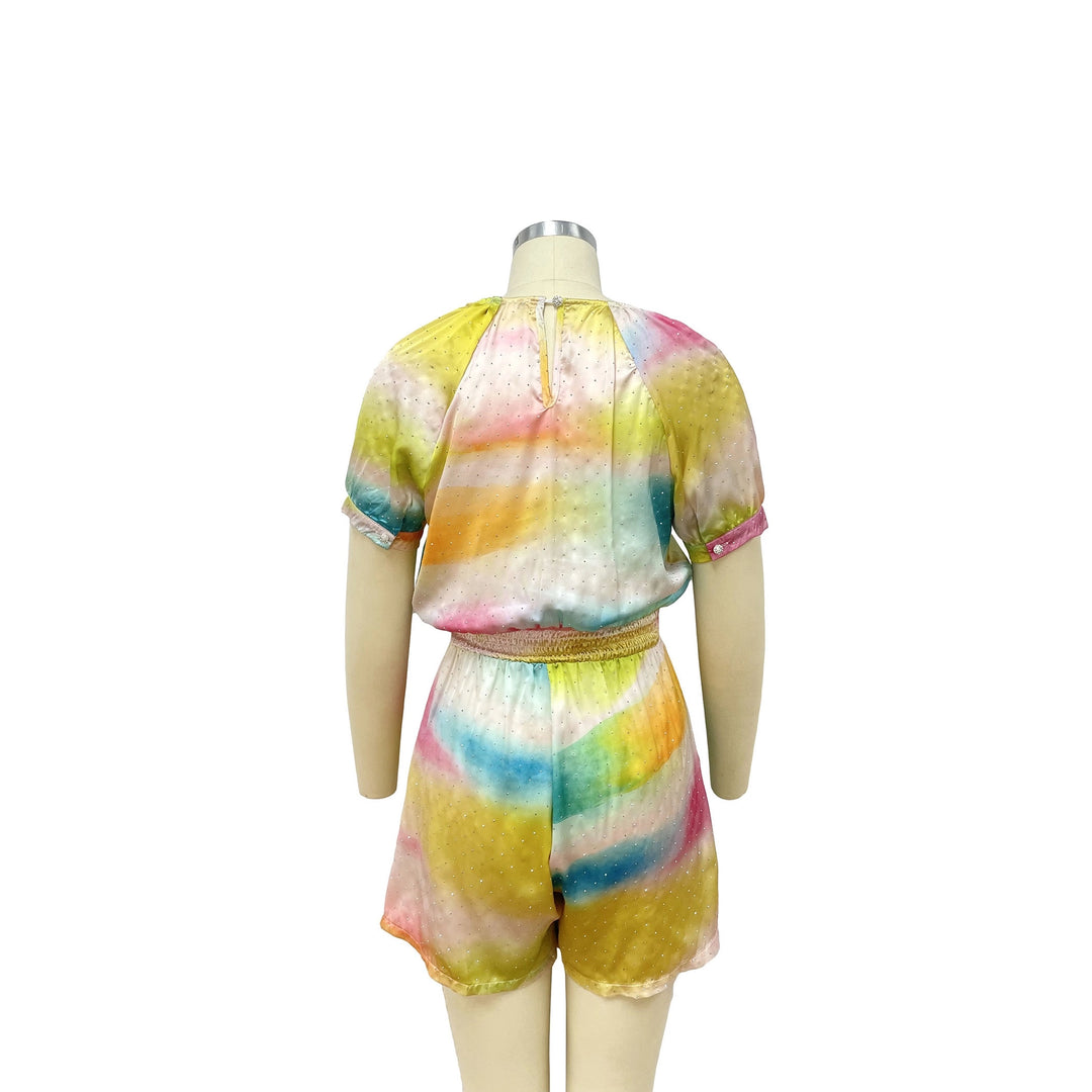 Rainbow Rhinestone Romper RTS