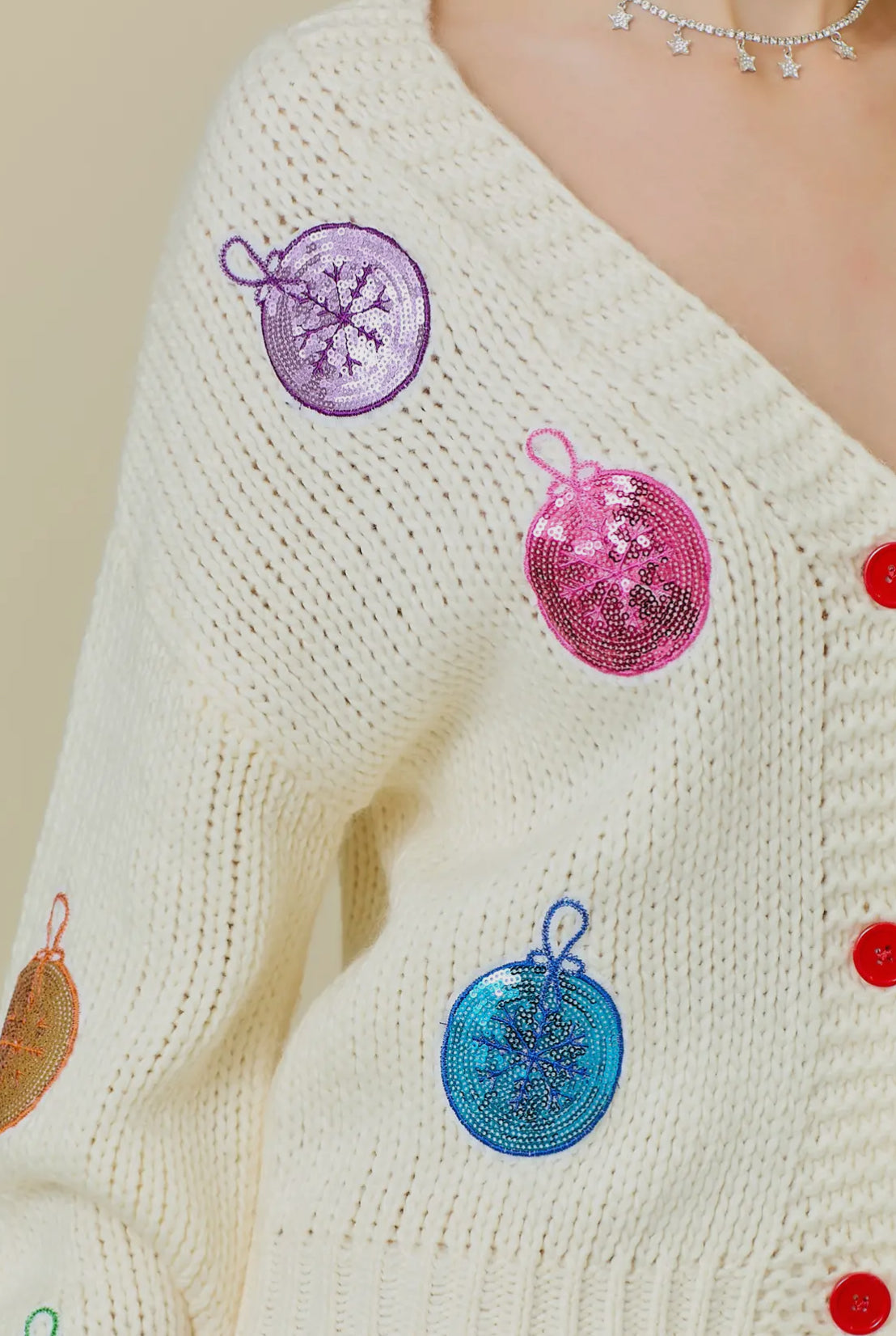 Multicolor Ornament Ivory Cardigan PREORDER