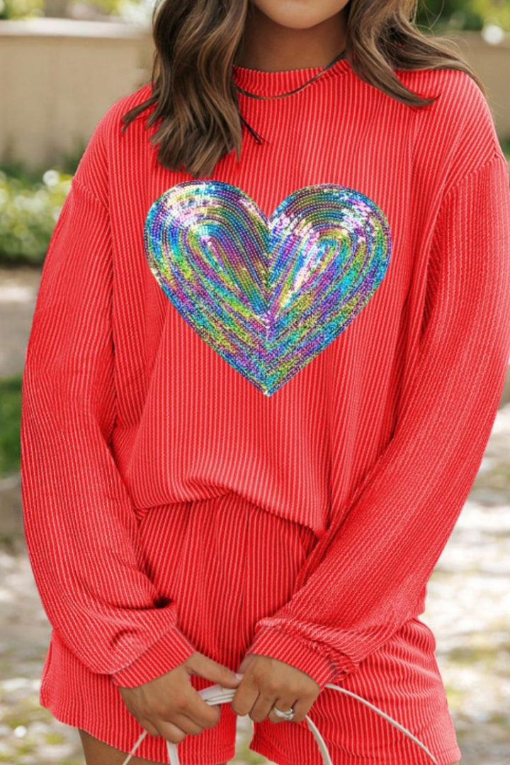 Sequin Heart comfy set ships 2-3 weeks