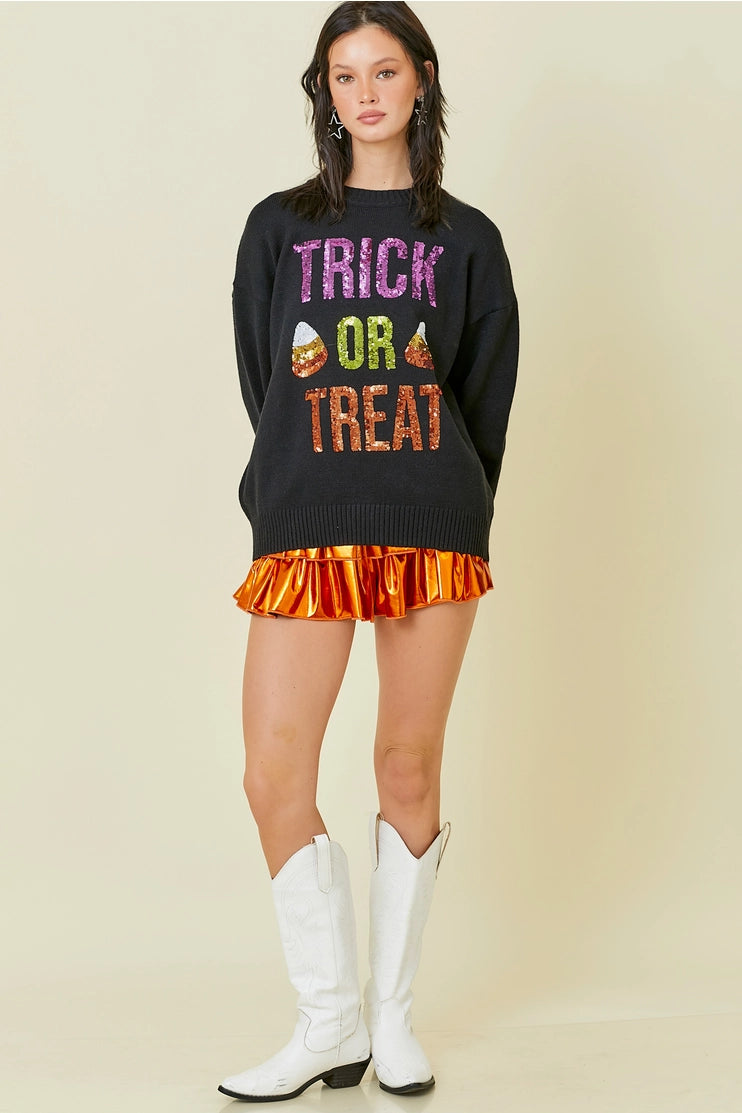 Trick Or Treat Sequin Top (preorder)