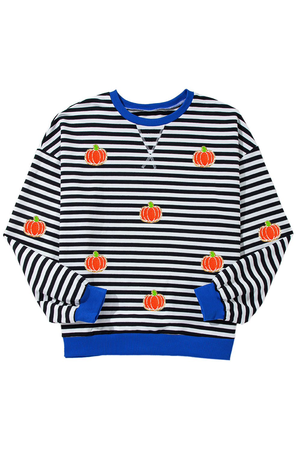 Pumpkin Striped Long Sleeve Sweatshirt ship 2 weeks