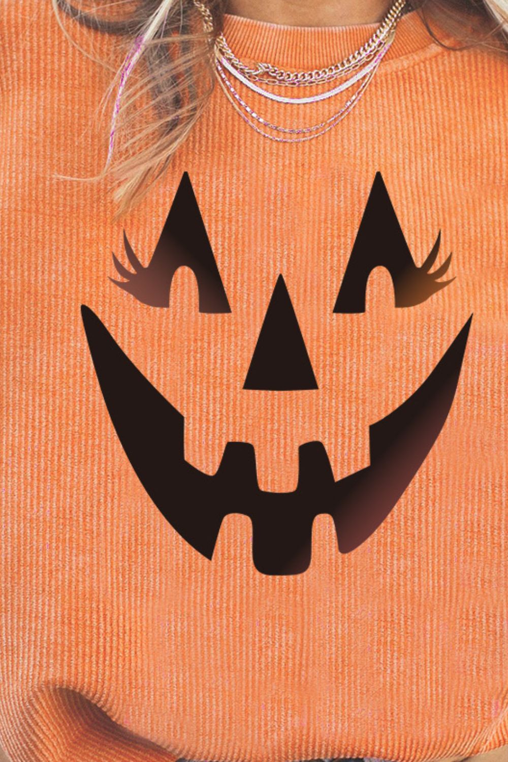 Round Neck Dropped Shoulder Jack-O'-Lantern Graphic Sweatshirt (ships 2 weeks)