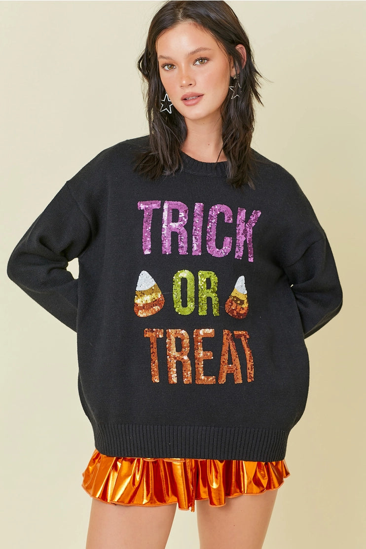 Trick Or Treat Sequin Top (preorder)