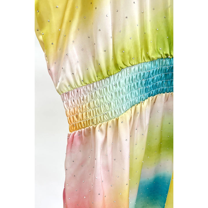 Rainbow Rhinestone Romper RTS