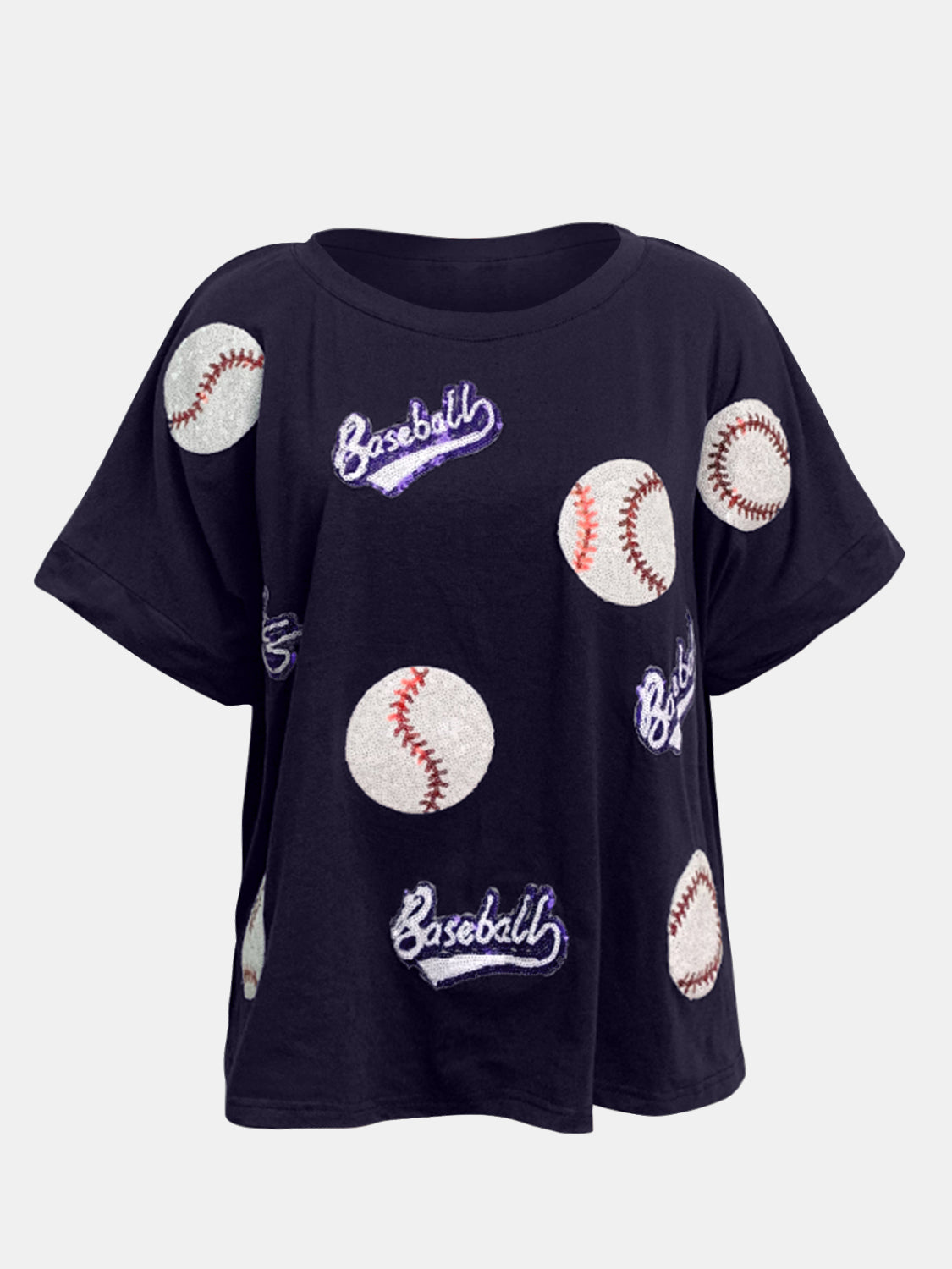 Baseball Round Neck Half Sleeve T-Shirt Ships in 1-2 weeks