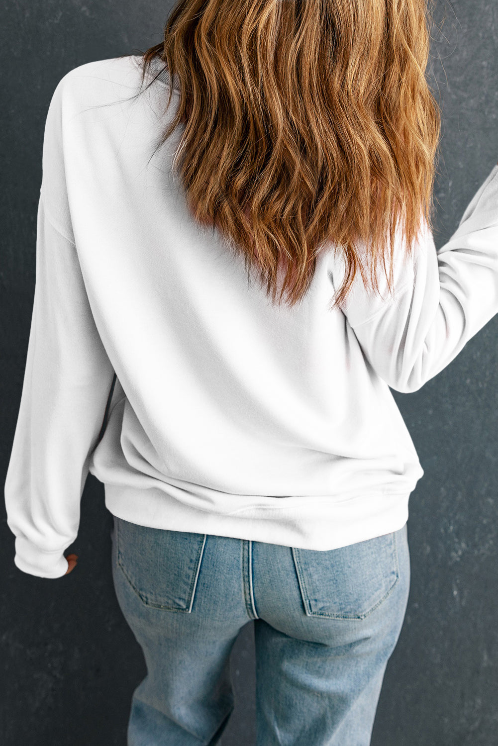 Letter Graphic Round Neck Long Sleeve Sweatshirt ships 1-2 weeks