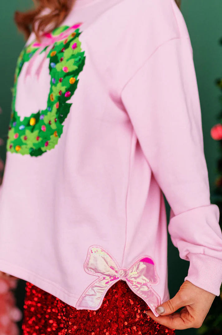 BRIANNA CANNON PUT A BOW ON IT JEWELED WREATH SWEATSHIRT (PREORDER)