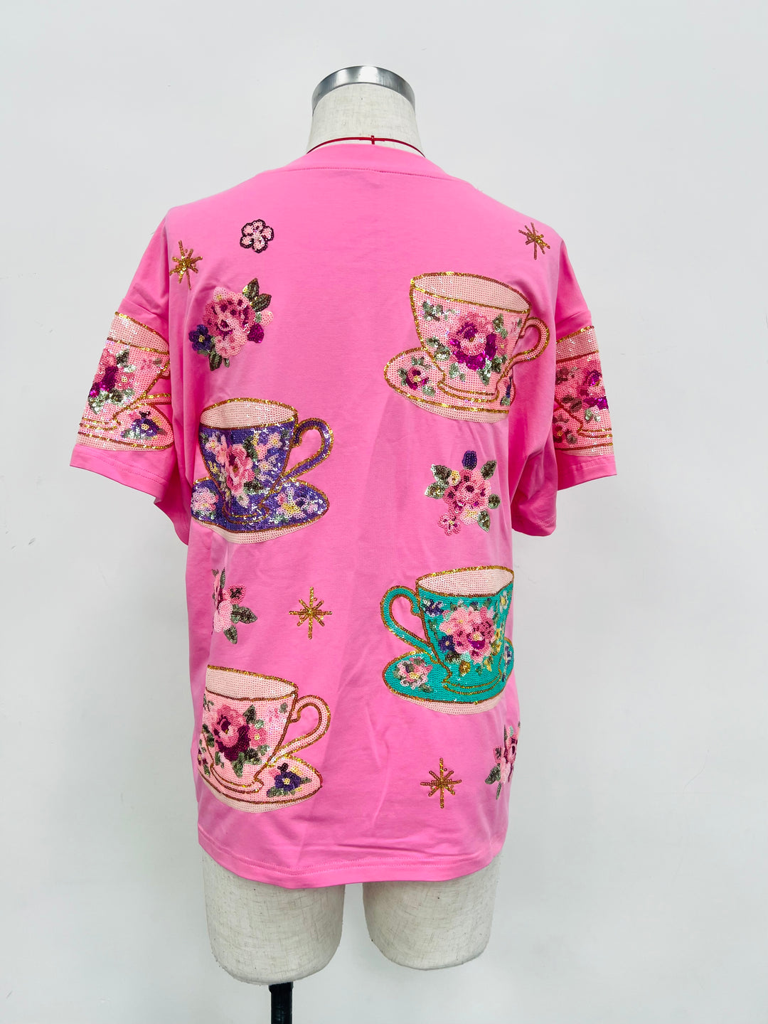 TEACUP SEQUIN PINK SHIRT (PREORDER)