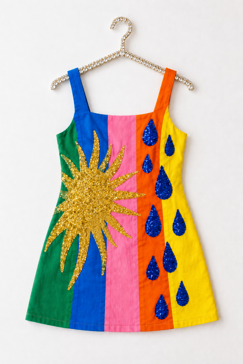 Sunshine and raindrops sequined dress RTS