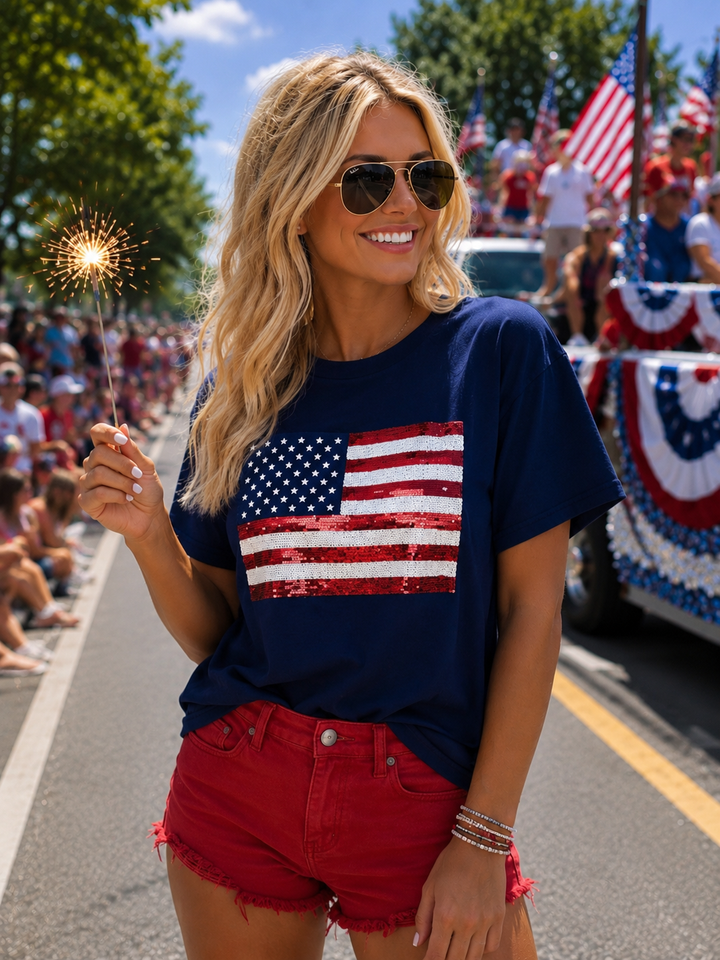 NAVY FLAG TSHIRT (FINAL SALE) RTS
