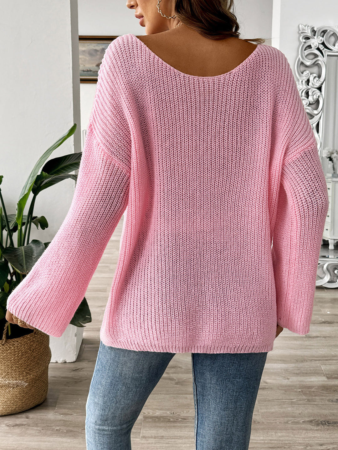 Lace Bow Pink Pullover (ships 1-2 weeks)