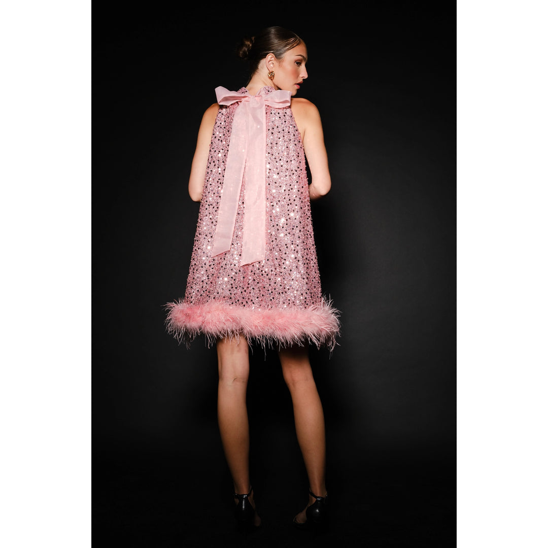PINK SEQUIN PARTY DRESS (ships 1 week)
