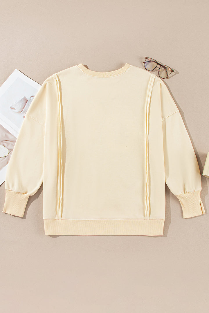 LOVE Patch Round Neck Sweater (ships 1-2 weeks)