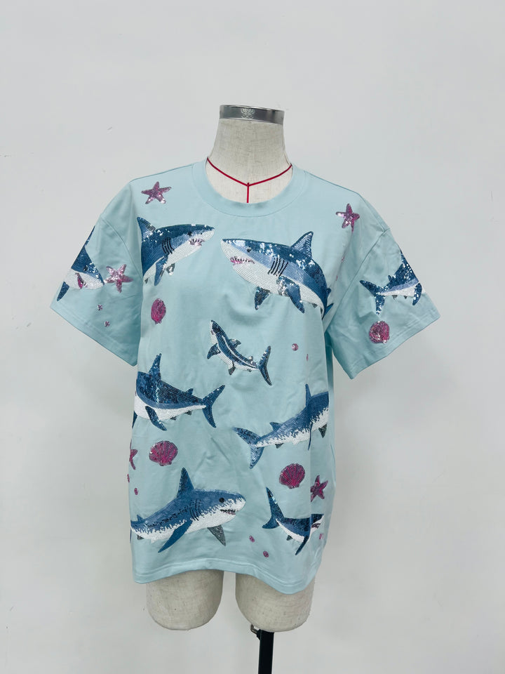 SHARK 🦈 SEQUIN SHIRT (PREORDER)