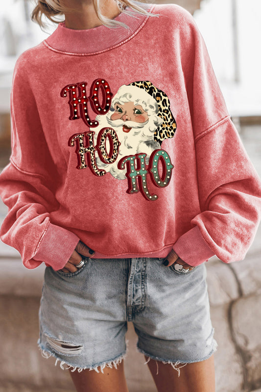 Red HO HO HO Santa Claus Graphic Sweatshirt (ships 2-3weeks)