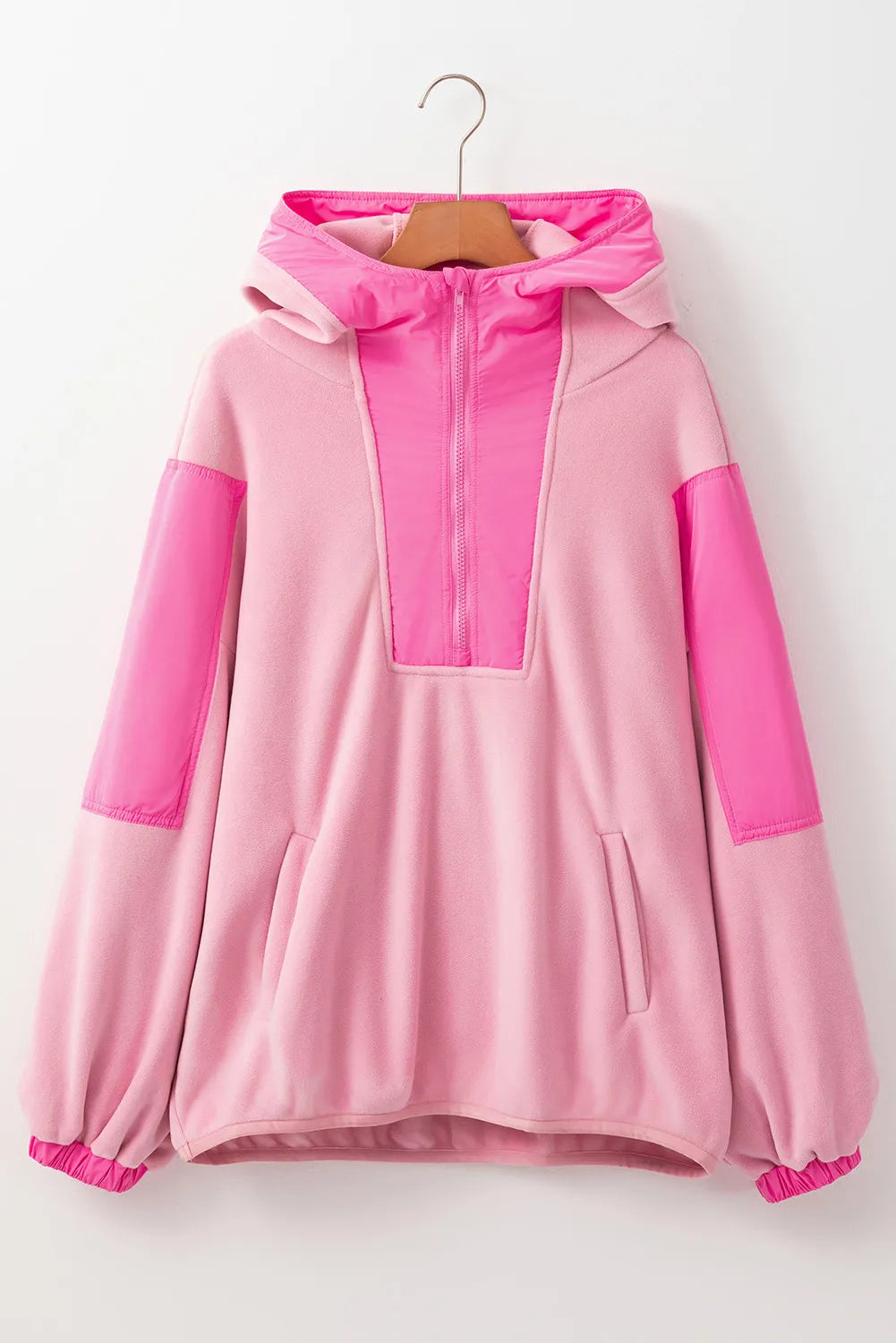 Color Block Half Zip Long Sleeve Hoodie (ships 2-3 weeks)