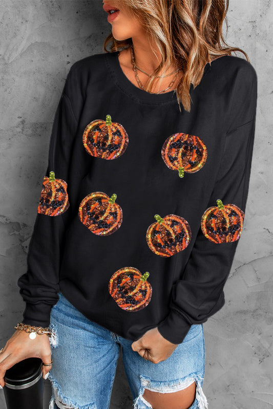 Pumpkin Dropped Shoulder Sweatshirt (ships in 2 weeks)