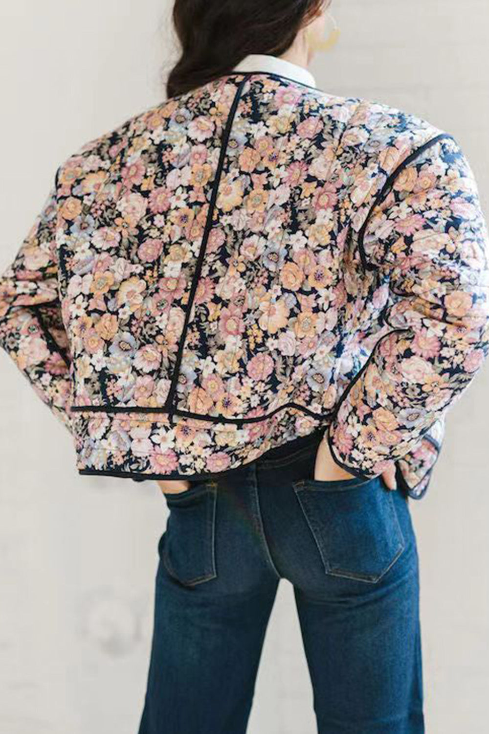 Floral Button Up Long Sleeve Winter Coat (ships 1-2 weeks)