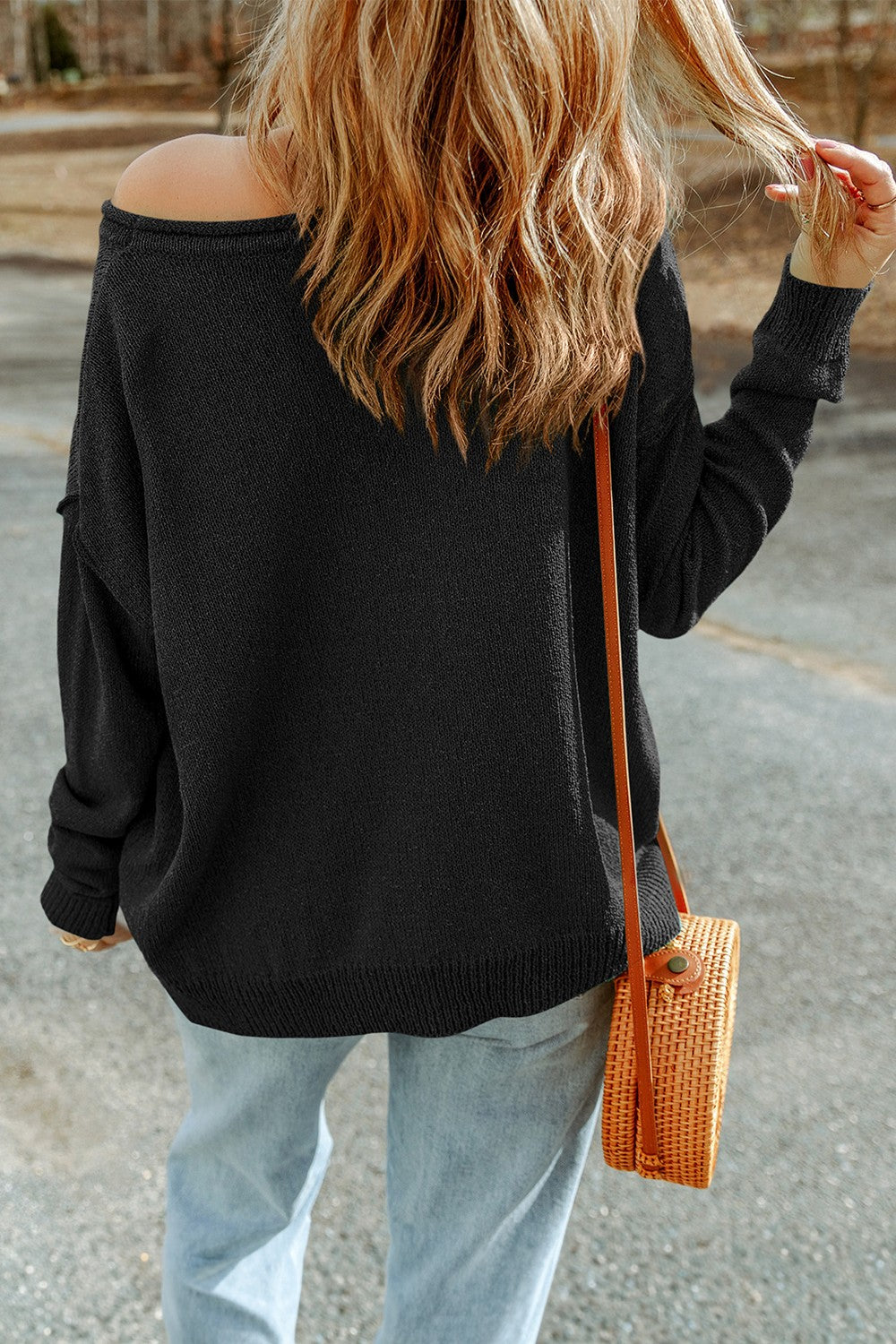 Pumpkin Round Neck Long Sleeve Knit Top ships 2-3 weeks