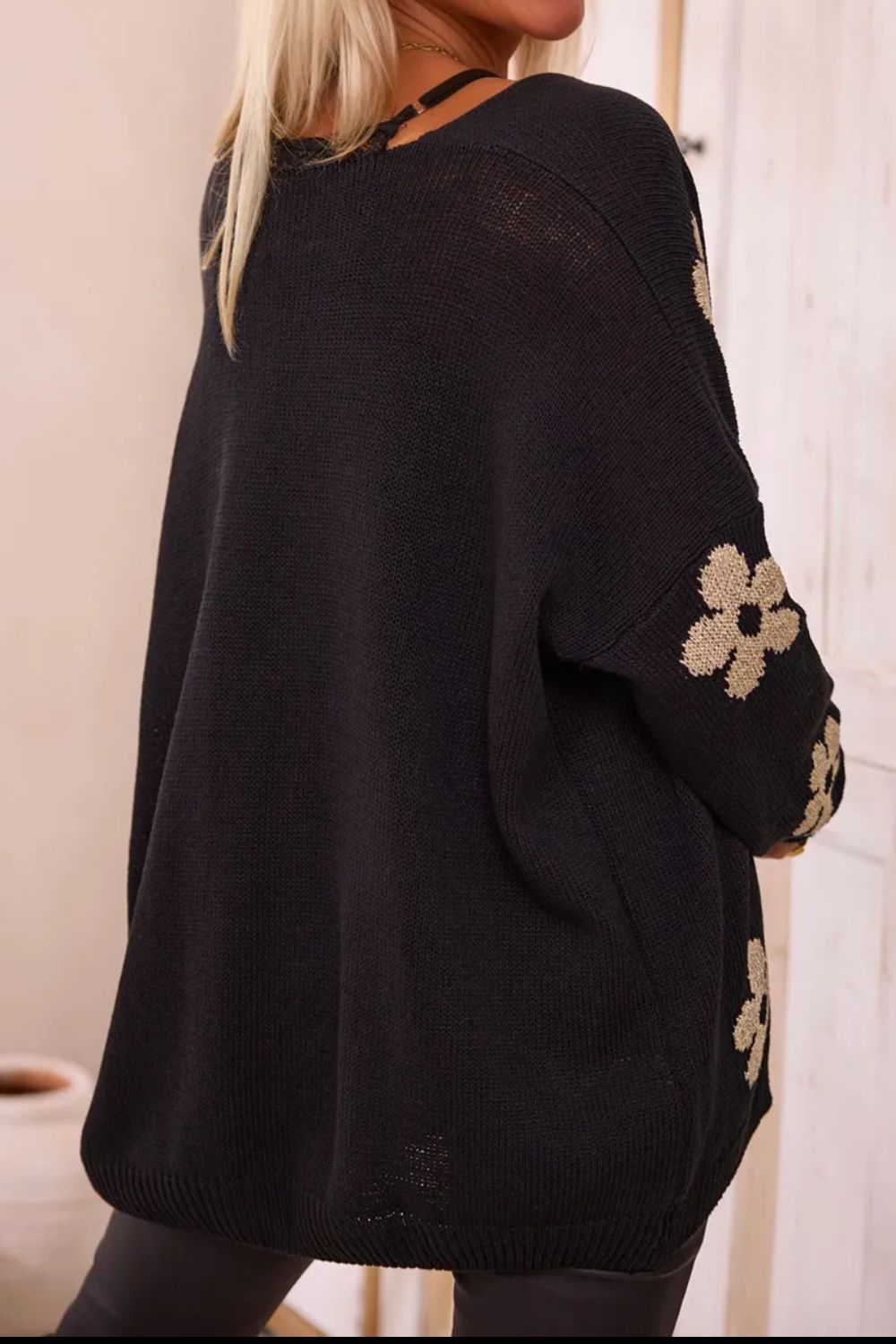 Flower Open Front Long Sleeve Cardigan RTS