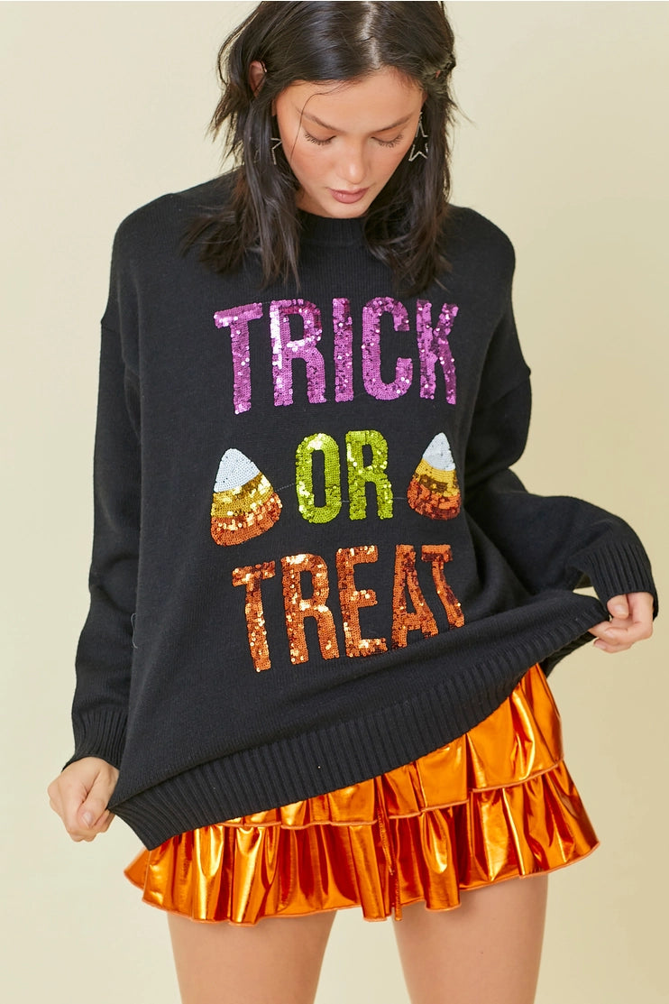 Trick Or Treat Sequin Top (preorder)