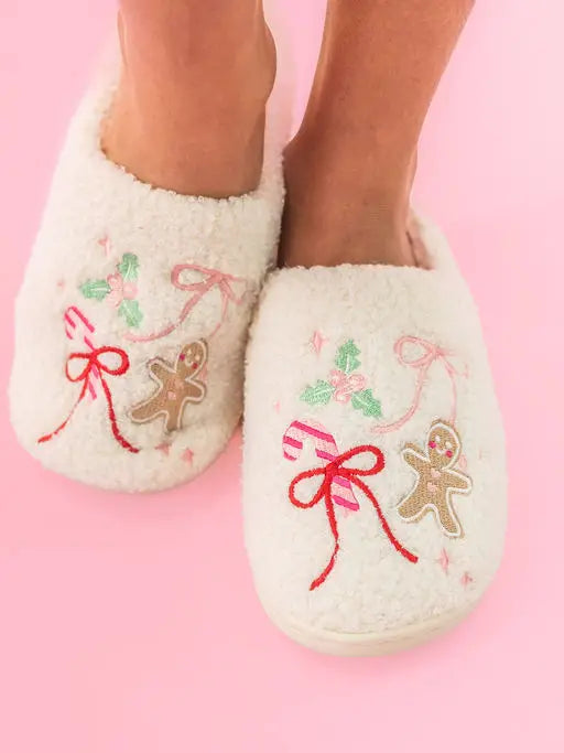 Gingerbread & Bow Slippers (PREORDER)
