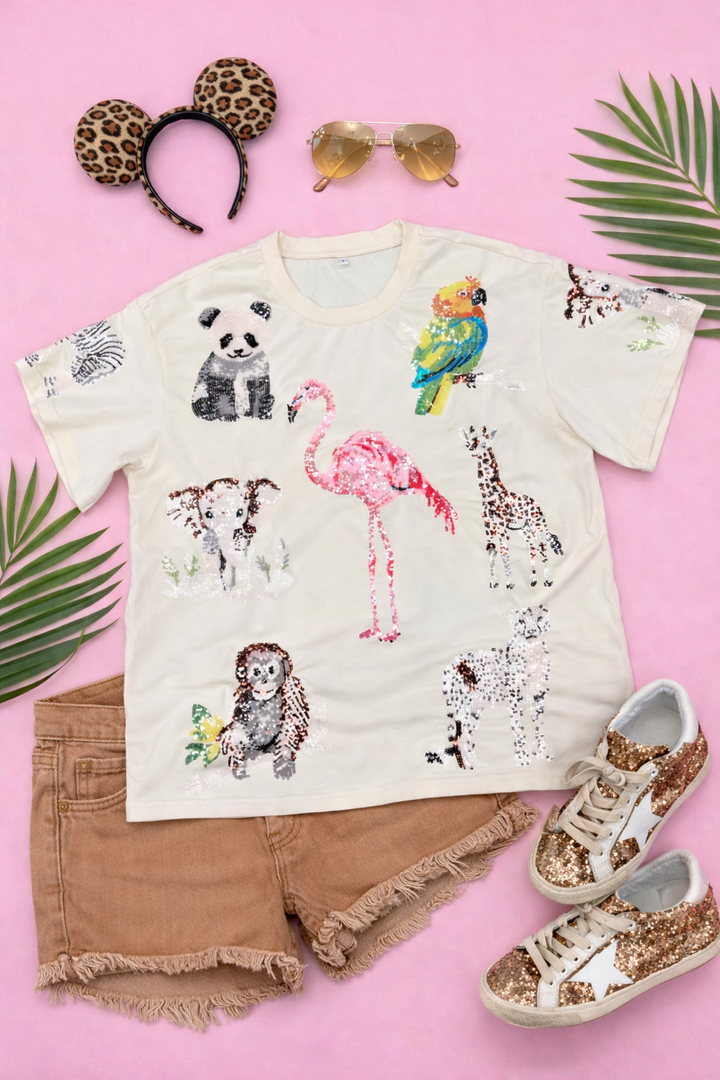 SAFARI SWEETIE SEQUINED TSHIRT (PREORDER)